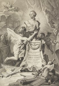 Widmungsseite an Karl III. von Spanien und die beiden Sizilien, Frontispiz für Paolantonio Paoli